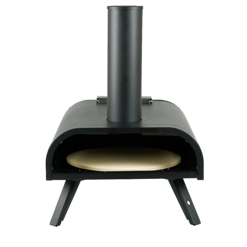 Horno de pizza portátil de leña y pellets de 13" (33 cm) con piedra y termómetro | iBiggoo