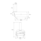 Horno de pizza portátil de pellets de 12 pulgadas (30 cm) hasta 500 °C | iBiggoo