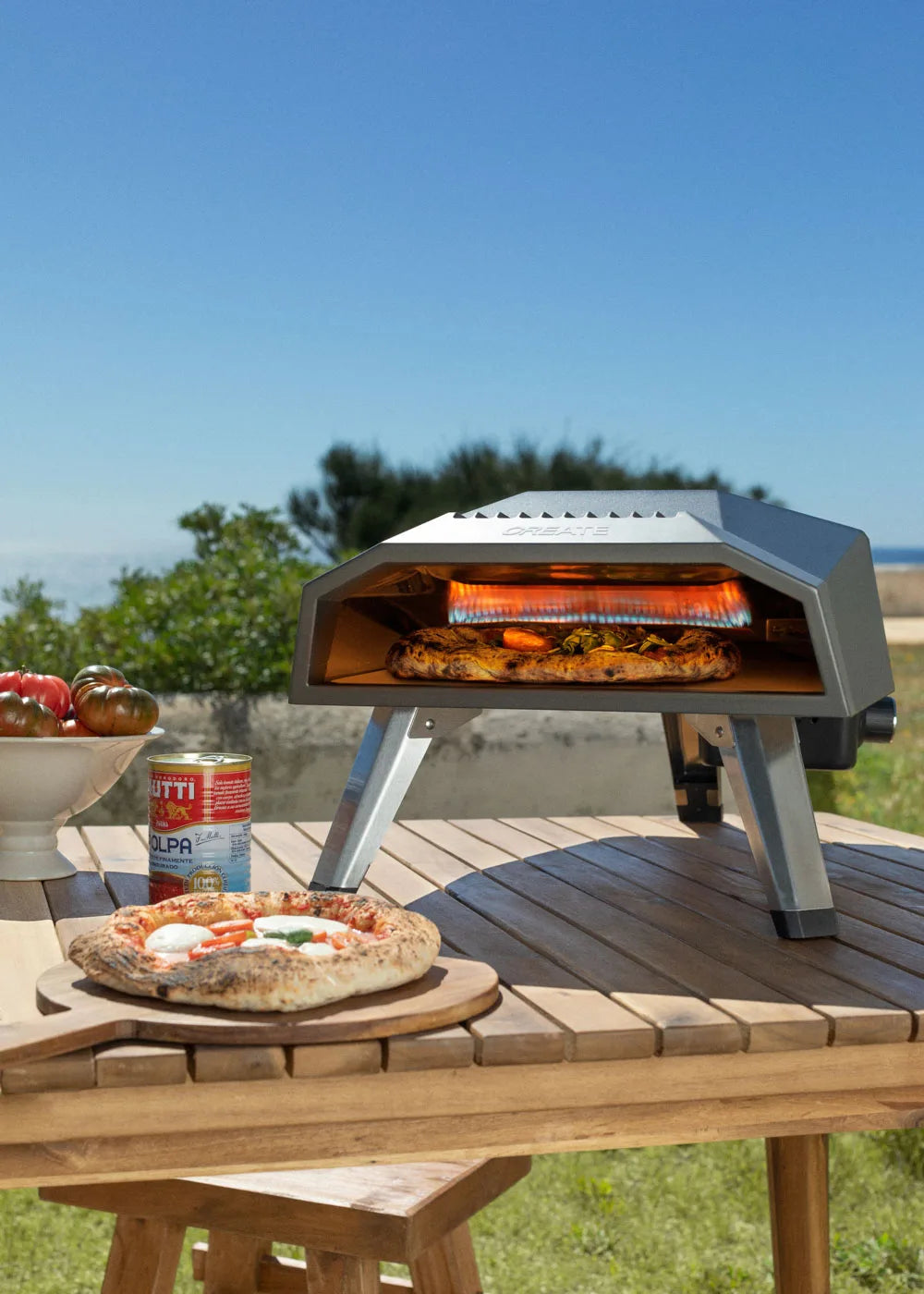 Horno de pizza de gas portátil de 12" o 16" hasta 500 °C con piedra | iBiggoo