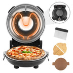 Horno de pizza portátil eléctrico de 12 pulgadas (30 cm) 1200 W hasta 420 °C | iBiggoo
