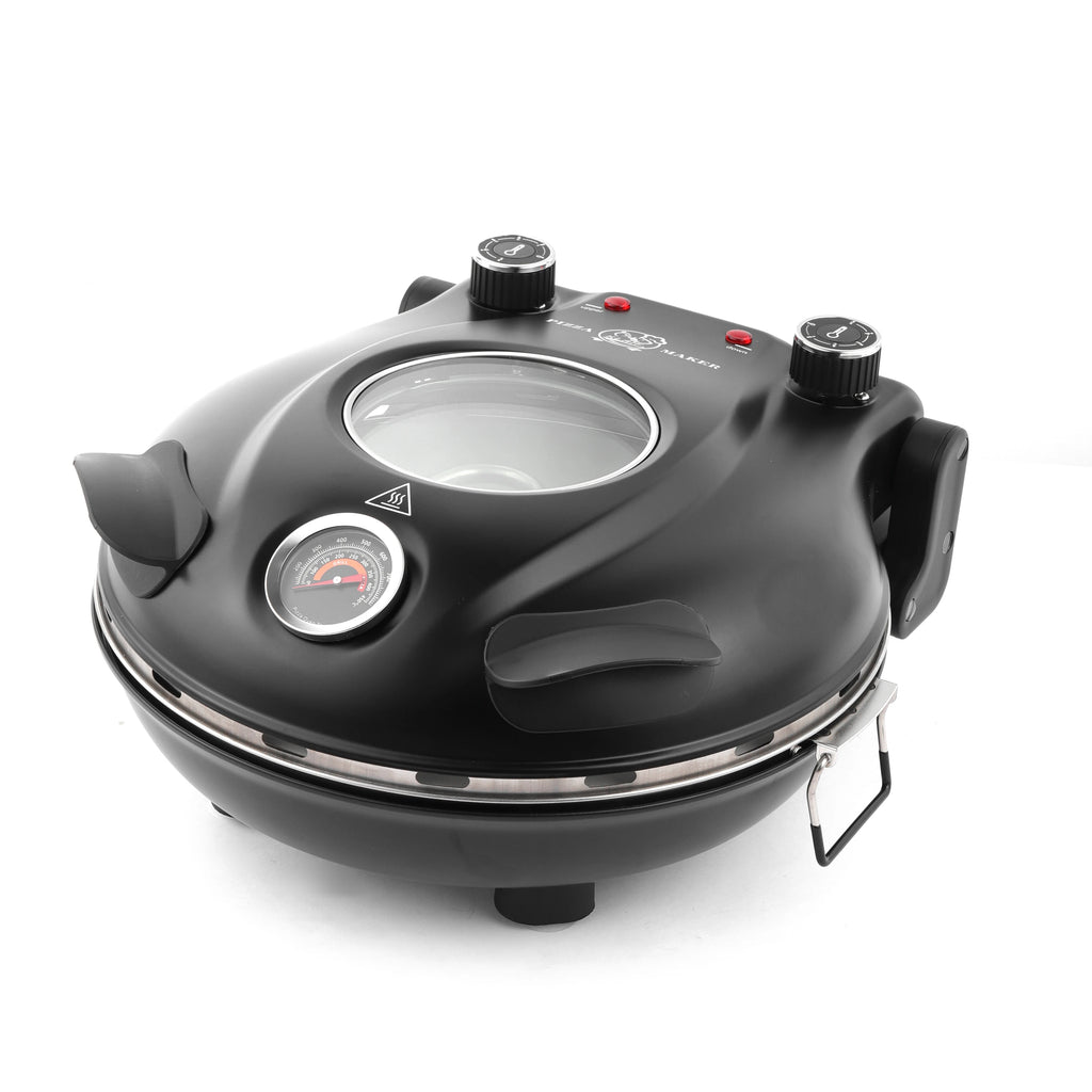 Horno de pizza portátil eléctrico de 12 pulgadas (32 cm) 1200 W hasta 420 °C | iBiggoo