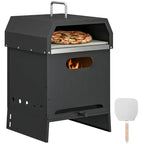 Horno de pizza de leña 3 en 1 de doble nivel con piedra y asas | iBiggoo