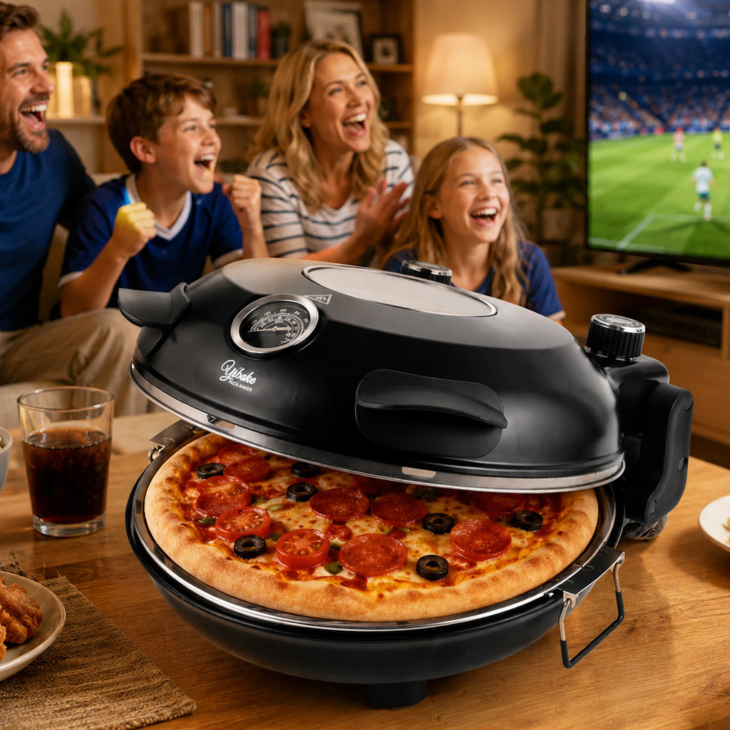 Horno de pizza portátil eléctrico de 12 pulgadas (32 cm) 1200 W hasta 420 °C | iBiggoo