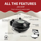 Horno de pizza portátil eléctrico de 12 pulgadas (32 cm) 1200 W hasta 420 °C | iBiggoo