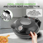 Horno de pizza portátil eléctrico de 12 pulgadas (30 cm) 1200 W hasta 420 °C | iBiggoo