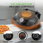 Horno de pizza portátil eléctrico de 12 pulgadas (30 cm) 1200 W hasta 420 °C | iBiggoo