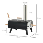 Horno de pizza de leña de 12 pulgadas (30 cm) con piedra y palas | iBiggoo