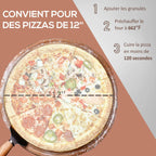 Horno de pizza de leña de 12 pulgadas (30 cm) con piedra y palas | iBiggoo