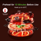 Horno de pizza portátil eléctrico de 12 pulgadas (30 cm) 1200 W hasta 420 °C | iBiggoo