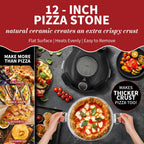 Horno de pizza portátil eléctrico de 12 pulgadas (32 cm) 1200 W hasta 420 °C | iBiggoo